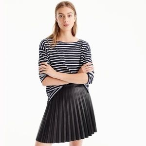 J Crew Leather Pleated Mini Skirt NWT